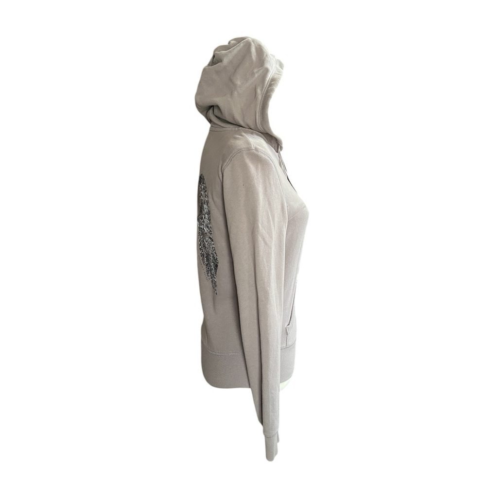 Lavender Grey Victoria's Secret Angel hoodie with sequin wings - Picture 4 of 11